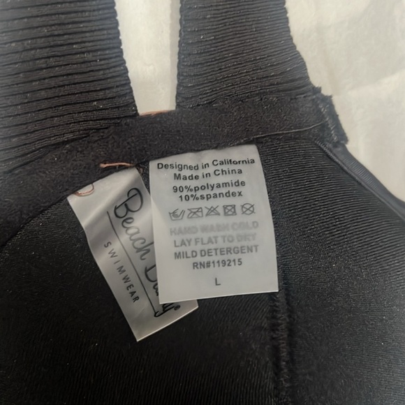 Beach Bunny bathing suit Crome metallic pink white shimmery swimsuit waist 34.5 - Picture 3 of 6